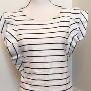 Darling Anthropologie flutter striped top